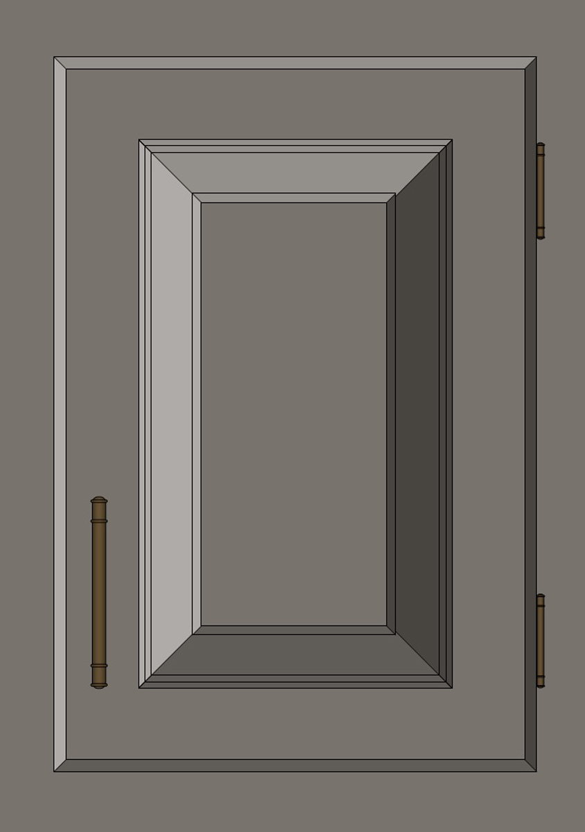 MD3-H4 (MD3 Ramtre profilert dørprofil med H4 Innvendig ”overfalshengsle” med pyntestolpe)