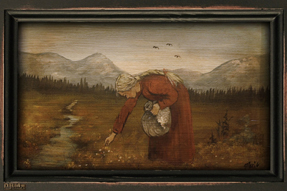 Motiv E04 FF (Fullfarge). - MYRULL - opphav: Th. Kittelsen “Prinsessen som sanker myrull”, fra eventyret “De tolv villender” av P. Chr. Asbjørnsen