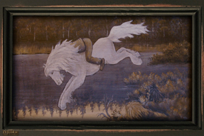 Motiv E07 FF (Fullfarge). - NØKKEN HEST - opphav: Th. Kittelsen “Nøkken som hvit hest”